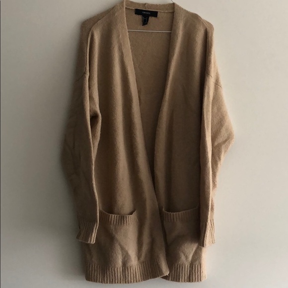 Forever 21 tan open front cardigan